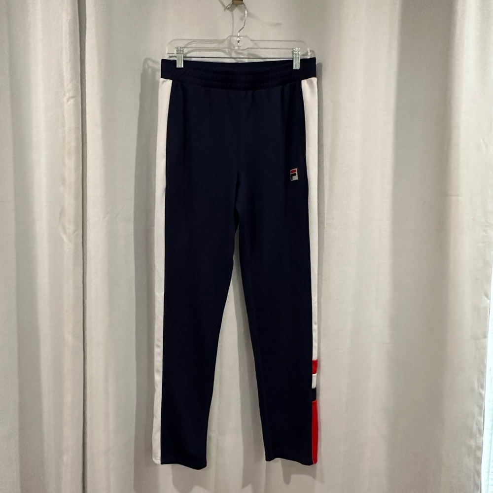 Fila Men Essentials Tracksuit Pants In Navy, White, Red Size Medium